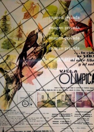 PUBLICIDAD RETRO COLONIA VILLA OLIMPICA. DIB. IGNACIO SIERRA 4