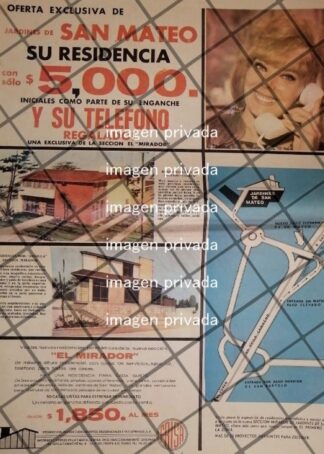 PUBLICIDAD RETRO COLONIA JARDINES DE SAN MATEO 1969