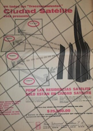 PUBLICIDAD RETRO COLONIA CIUDAD SATELITE D.F. 1969 T. POSTER