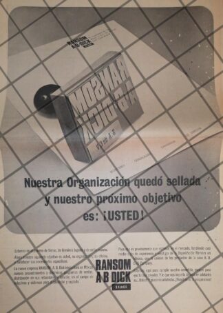 CARTEL PUBLICITARIO RETRO. LLEGA RANSOM AB DICK 1969