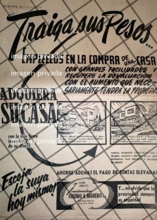 PUBLICIDAD RETRO COLONIA LINDA VISTA D.F. 1954 T. POSTER