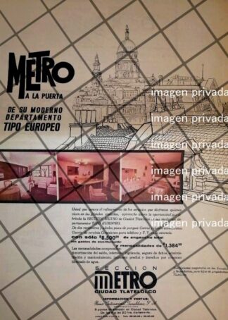PUBLICIDAD RETRO COLONIA CD TLATELOLCO 1969 T. POSTER 5