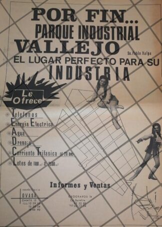 PUBLICIDAD RETRO COLONIA INDUSTRIAL VALLEJO D.F 69 T. POSTER