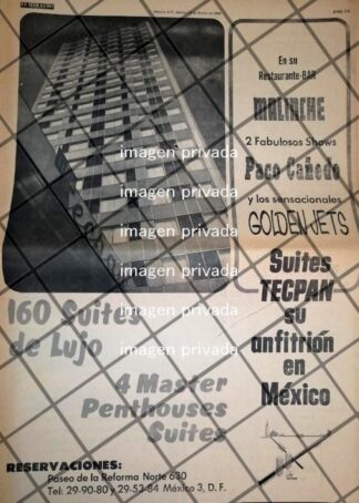 PUBLICIDAD RETRO HOTEL SUITES TECPAN 1969 /4