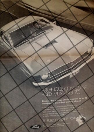 CARTEL RETRO AUTOS FORD MUSTANG 1970 T. POSTER 1969