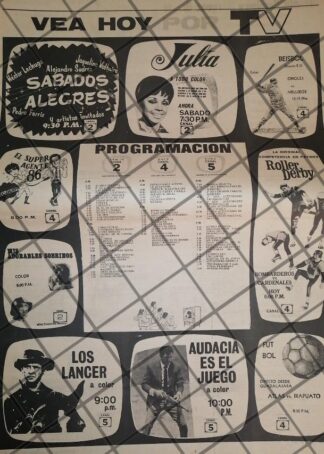 PUBLICIDAD RETRO. PROGRAMACION DE TELEVISA A.1969