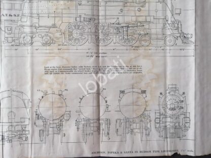GRABADO ANTIGUO LOCOMOTORA SANTA FE 1928 / A13 - Image 3