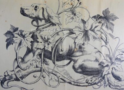 RARISIMO GRABADO ANTIGUO DE AMADOR POSADAS 1881 /PERRO - Image 2