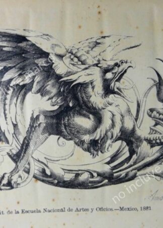 RARISIMO GRABADO ANTIGUO DE AMADOR POSADAS 1881 /HIPOGRIFO
