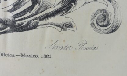 RARISIMO GRABADO ANTIGUO DE AMADOR POSADAS 1881 /HIPOGRIFO - Image 3