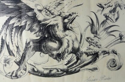 RARISIMO GRABADO ANTIGUO DE AMADOR POSADAS 1881 /HIPOGRIFO - Image 2