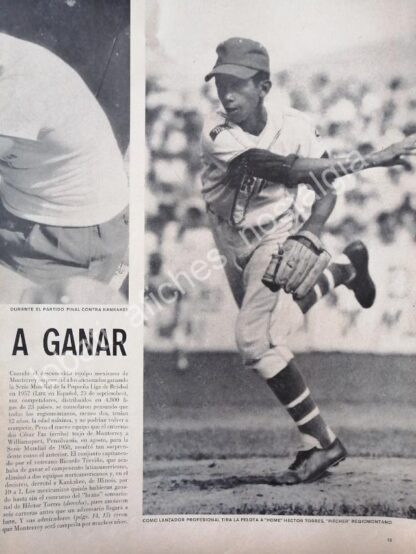 CARTEL ANTIGUO ORIGINAL DE MONTERREY VUELVE A GANAR CAMPEONATO DE BEISBOL 1958 - Image 3