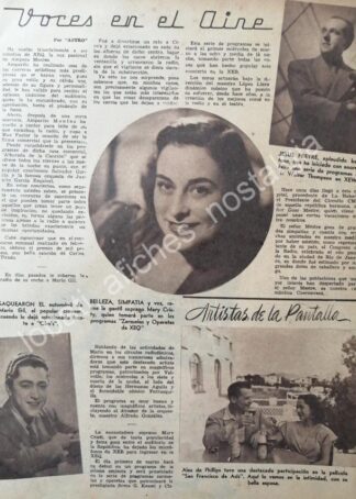 CARTEL ANTIGUO ORIGINAL DE LA CANTANTE MARY CRISTI Y JESUS FREYRE 1947 / FEP