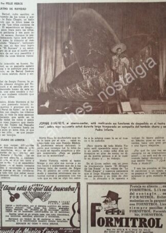 CARTEL ANTIGUO ORIGINAL DE JORGE NEGRETE EN EL TEATRO LIRICO 1952 Y OTRAS NOTAS