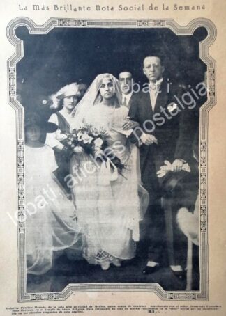 CARTEL ANTIGUO ORIGINAL DE BODA. DIEZ MACEDO 1922 / FRANCISCO DIEZ BARROSO