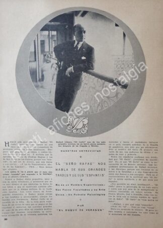 CARTEL ANTIGUO ORIGINAL DE ENTREVISTA A RAFAEL GOMEZ EL GALLO 1922. TOROS