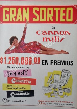 CARTEL ANTIGUO ORIGINAL DE CANTANTE JULISSA Y MEDIAS CANNON 1969 /FEP MUY RARO