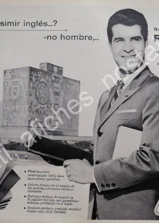 CARTEL ANTIGUO ORIGINAL DE ROGELIO GUERRA Y TELAS RIVETEX EN LA UNAM 1961 / FEP 3