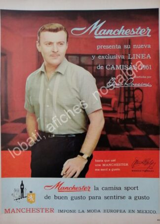 CARTEL ANTIGUO ORIGINAL DE MANOLO FABREGAS Y CAMISAS MANCHESTER 1961 FEP /4