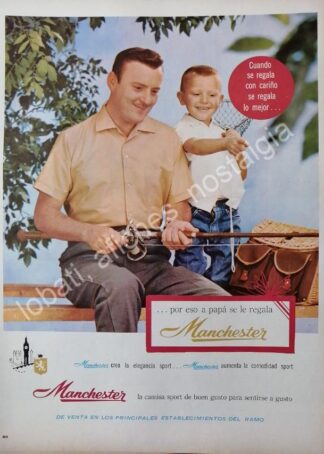 CARTEL ANTIGUO ORIGINAL DE MANOLO FABREGAS Y CAMISAS MANCHESTER 1961 FEP /3