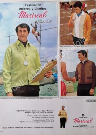 CARTEL ANTIGUO ORIGINAL DE JORGE LAVAT Y CAMISAS MACHESTER 1968 /FEP