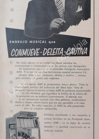 CARTEL ANTIGUO ORIGINAL DE JESUS CHUCHO MONJE Y LAS ROCKOLAS AMI 1956 / FEP