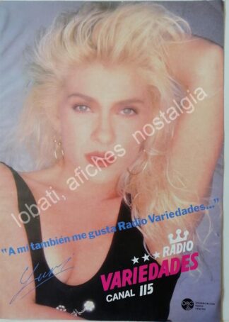 CARTEL ANTIGUO ORIGINAL DE CANTANTE YURI Y RADIO DIFUSORA RADIO VARIEDADES 1980s FEP
