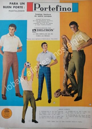 CARTEL ANTIGUO ORIGINAL DE NACHO CALDERON Y PANTALONES PORTEFINO 1968 /FEP 2