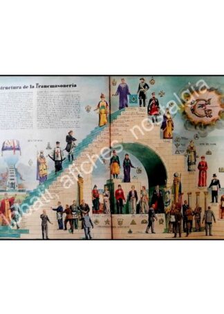 CARTEL ANTIGUO ORIGINAL DE NOTA DE PRENSA EL MUNDO FRATERNAL DE LA MASONERIA 1950s