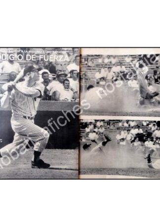 CARTEL ANTIGUO ORIGINAL DE NOTE DE PRENSA MICKEY MANTLE 1956 /FEP / BEISBOL