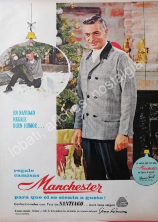 CARTEL ANTIGUO ORIGINAL DE MAURICIO GARCES Y CAMISAS MANCHESTER 1969 /FEP 4