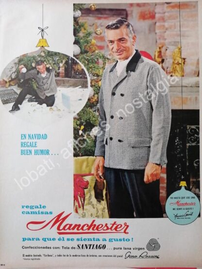CARTEL ANTIGUO ORIGINAL DE MAURICIO GARCES Y CAMISAS MANCHESTER 1969 /FEP 4