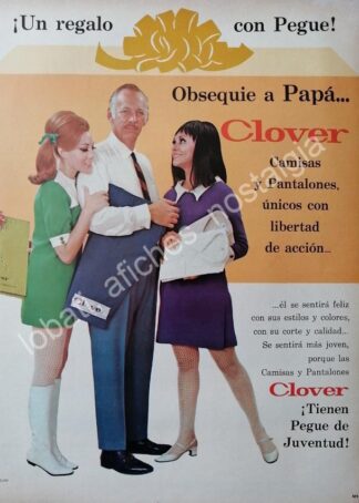 CARTEL ANTIGUO ORIGINAL DE JACK KELLY Y LOS PANTALONES CLOVER 1969 / RARO /FEP