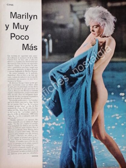 CARTEL ANTIGUO ORIGINAL DE REPORTAJE DE MARILYN MONROE 1960s - Image 2