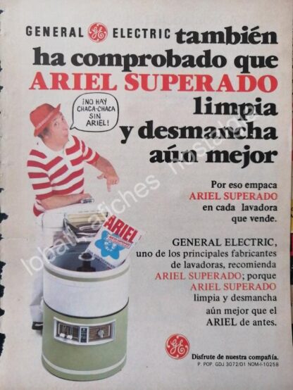 CARTEL ANTIGUO ORIGINAL DE LUIS JIMENO Y EL DETERGENTE ARIEL 1980s CHACA CHACA - Image 3