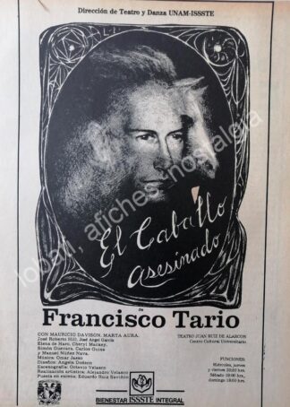 CARTEL ANTIGUO ORIGINAL DE ISSTE PRESENTA A FRANCISCO TARIO EN EL CABALLO ASESINADO 1989