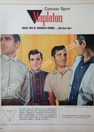 CARTEL ANTIGUO ORIGINAL DE ALDO MONTO Y CAMISAS MARISCAL 1965 /2