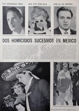 CARTEL ANTIGUO ORIGINAL DE SECCION DE NOTA SOBRE ASESINATO DE RAMON GAY Y AGUSTIN DE ANDA 1961