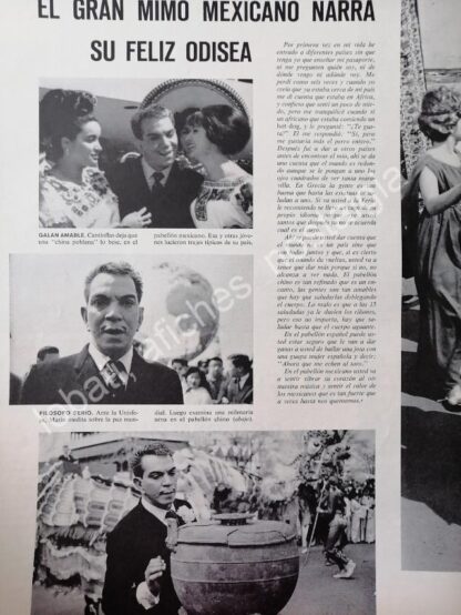 CARTEL ANTIGUO ORIGINAL DE REPORTAJE SOBRE CANTINFLAS 1964 - Image 3