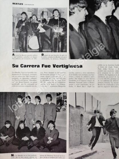 CARTEL ANTIGUO ORIGINAL DE NOTA SOBRE LOS BEATLES 1960s CARRERA VERTIGINOSA - Image 3