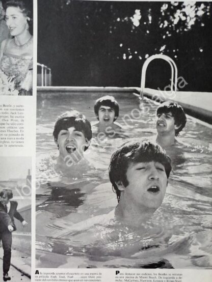 CARTEL ANTIGUO ORIGINAL DE NOTA SOBRE LOS BEATLES 1960s CARRERA VERTIGINOSA - Image 2