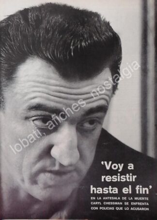 CARTEL ANTIGUO ORIGINAL DE NOTA. CARYL CHESSMAN 1959