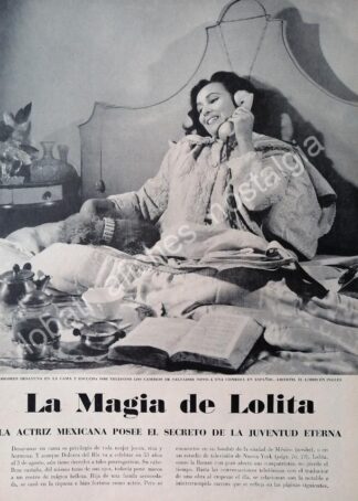 CARTEL ANTIGUO ORIGINAL DE NOTA. DOLORES DEL RIO 1960s LA MAGIA DE LOLITA