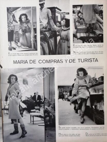 CARTEL ANTIGUO ORIGINAL DE MARIA FELIX DE COMPRAS EN NEW YORK 1950s - Image 3