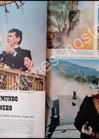 CARTEL ANTIGUO ORIGINAL DE CANTINFLAS FILMA LA VUELTA AL MUNDO EN 80 DIAS 1956