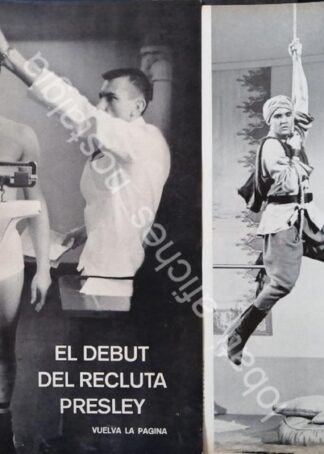 CARTEL ANTIGUO ORIGINAL DE NOTA. ELVIS PRESLEY DEBUTA COMO RECLUTA 1958