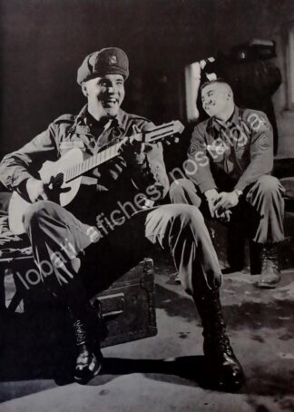 CARTEL ANTIGUO ORIGINAL DE FOTO GRABADO ELVIS PRESLEY EN EL EJERCITO 1959