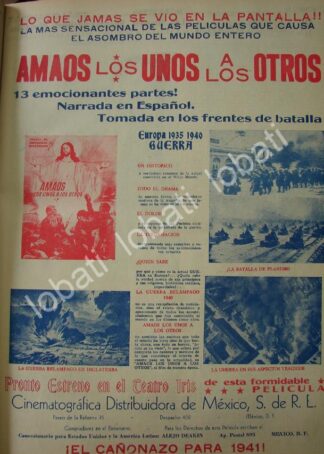 CARTEL ANTIGUO ORIGINAL DE PELICULA AMAOS LOS UNOS A LOS OTROS 1941 /N68 SGM