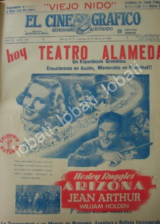 CARTEL ANTIGUO ORIGINAL DE AFICHE DE LA PELICULA. ARIZONA 1941 /N73 RARO