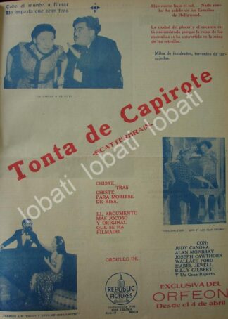 CARTEL ANTIGUO ORIGINAL DE PELICULA. TONTA DE CAPIROTE 1941 (SCATTERBRAIN) RARO